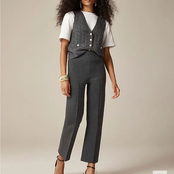 NWOT j crew heather charcoal Delaney kickout sweater pant - Picture 1 of 7